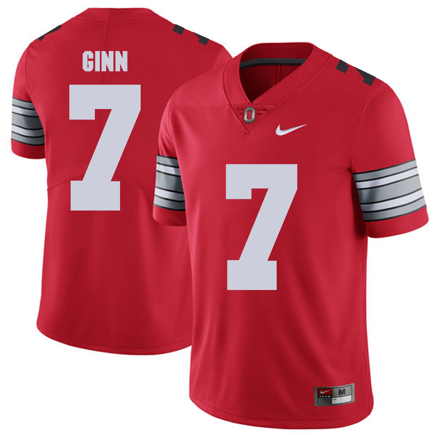 Men Ohio State #7 Ginn Red Customized NCAA Jerseys->->Custom Jersey